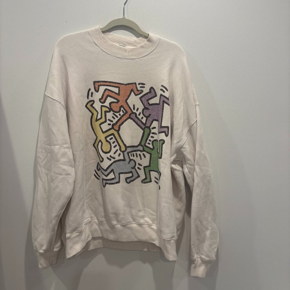 Oversized comfy crewneck with Keith Haring design